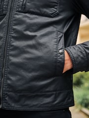 Black Coated Racer Jacket - Image 9 of 16