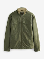 Khaki Green Borg Lined Shacket - Image 10 of 13