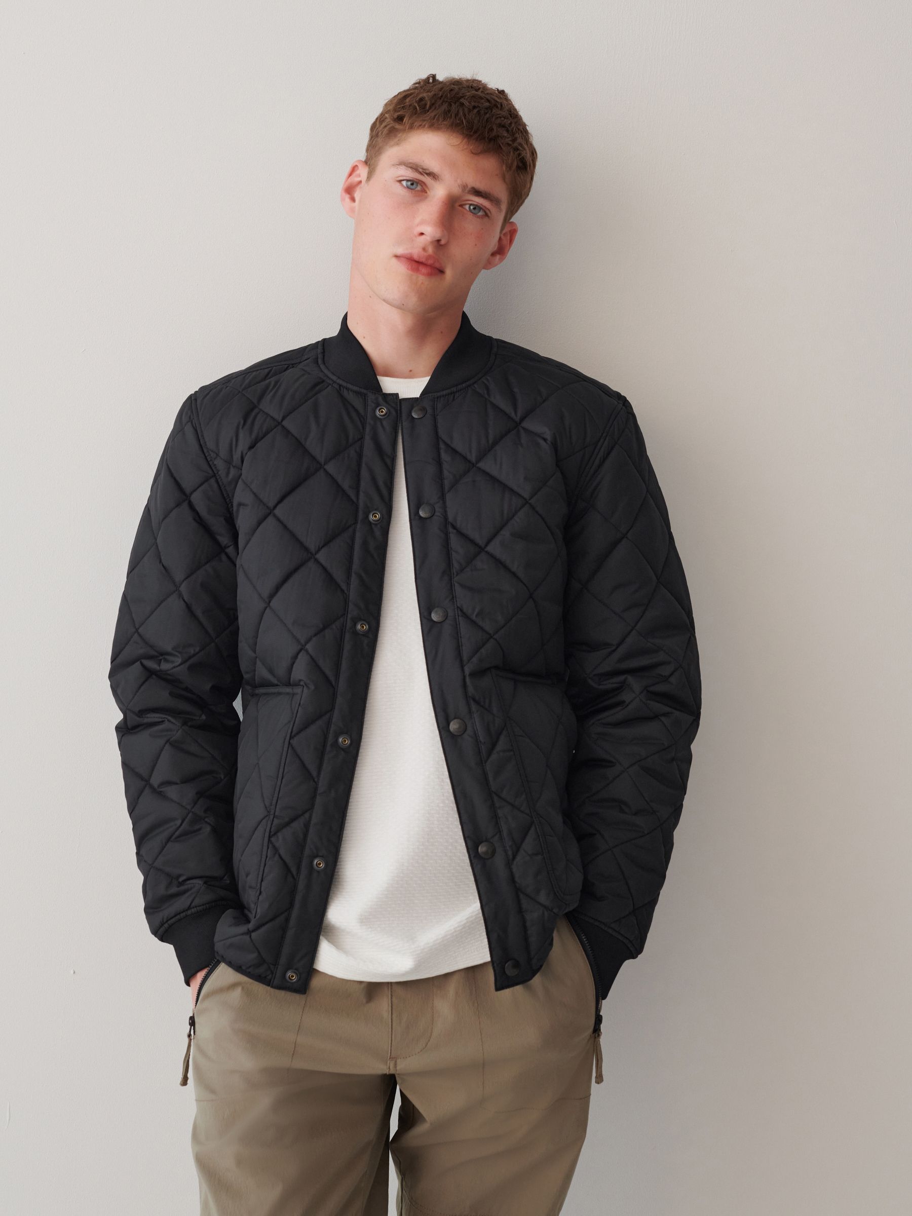 Buy Black Diamond Quilt Bomber Jacket from Next Luxembourg