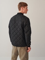 Black Diamond Quilt Bomber Jacket - Image 3 of 10