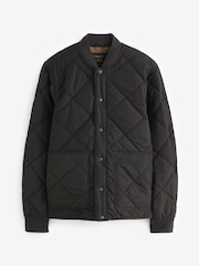 Black Diamond Quilt Bomber Jacket - Image 6 of 10