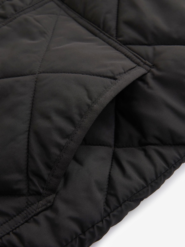 Black Diamond Quilt Bomber Jacket - Image 8 of 10