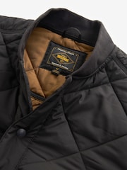 Black Diamond Quilt Bomber Jacket - Image 9 of 10