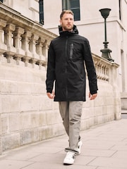 Black Long Waterproof Coat - Image 3 of 16