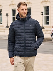 Navy Blue Shower Resistant Lightweight Puffer Jacket - Image 1 of 12