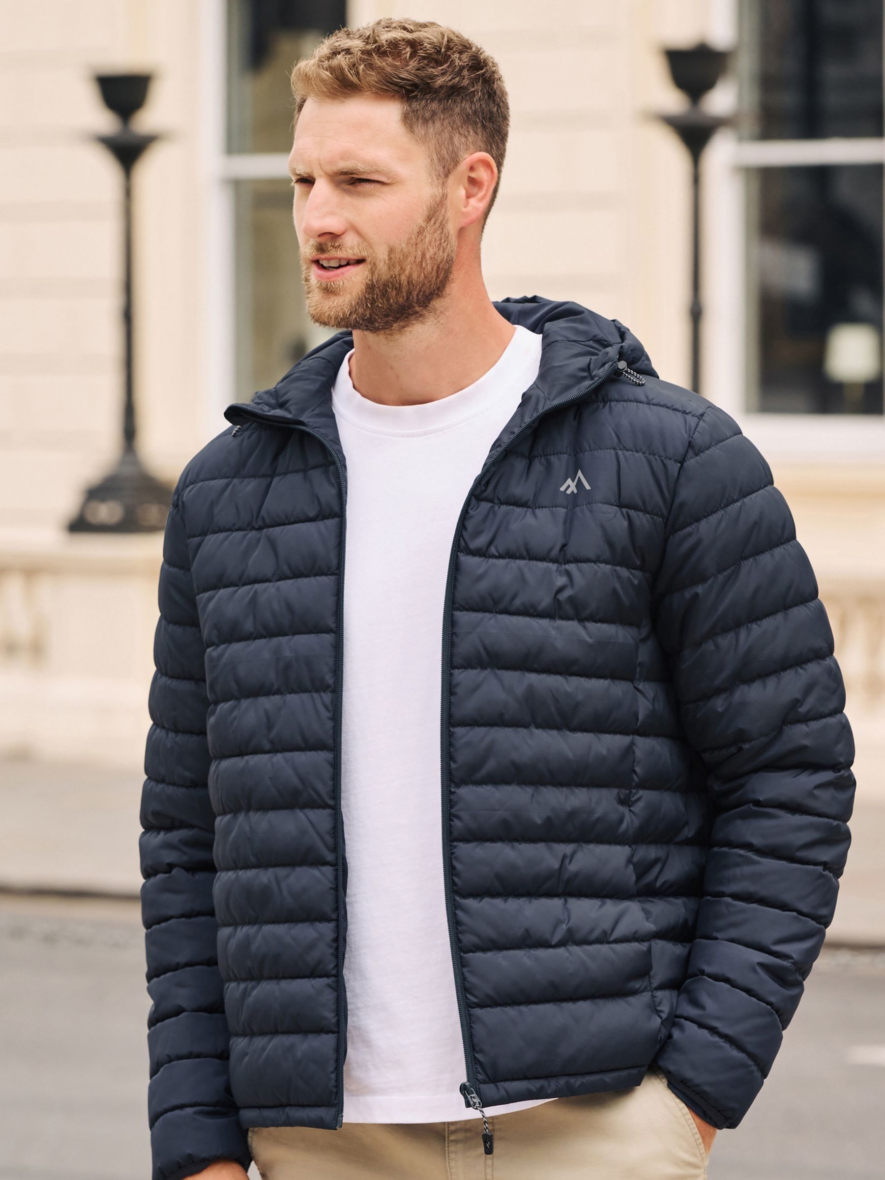 Buy Navy Blue Shower Resistant Lightweight Puffer Jacket from Next Belgium