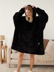 Schwarz - Ony Extradicker, deckenähnlicher Oversize-Kapuzenpulli aus kuscheligem Fleece - Bild 1 von 3