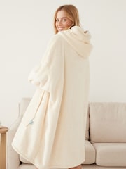 Creme - Ony Extradicker, deckenähnlicher Oversize-Kapuzenpulli aus kuscheligem Fleece - Bild 3 von 6