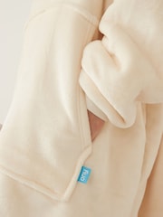 Creme - Ony Extradicker, deckenähnlicher Oversize-Kapuzenpulli aus kuscheligem Fleece - Bild 6 von 6