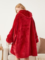 Rot - Ony Extradicker, deckenähnlicher Oversize-Kapuzenpulli aus kuscheligem Fleece - Bild 3 von 6