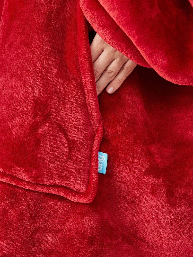 Rot - Ony Extradicker, deckenähnlicher Oversize-Kapuzenpulli aus kuscheligem Fleece - Bild 6 von 6