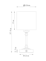 Brushed Chrome Burford Rechargeable Wireless Table Lamp - Image 5 of 6