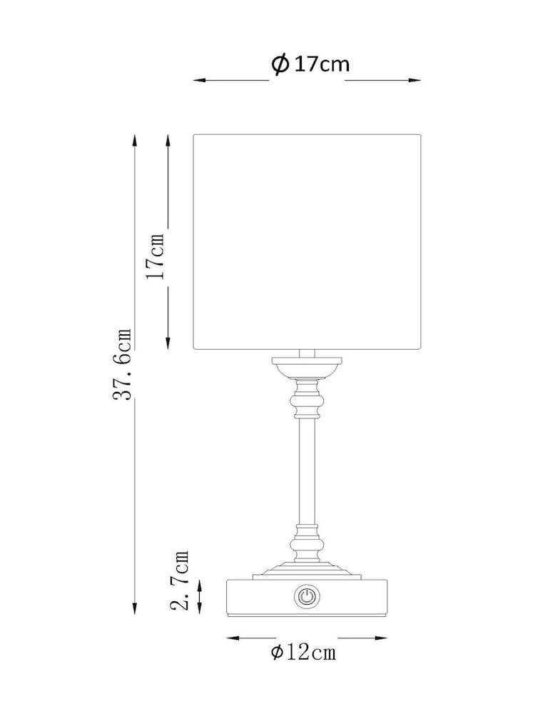 Brushed Nickel Burford Rechargeable Wireless Table Lamp - Image 1 of 1