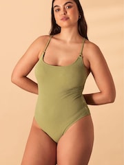 Accessorize Green Crinkle Scoop Neck Swimsuit - Image 1 of 4