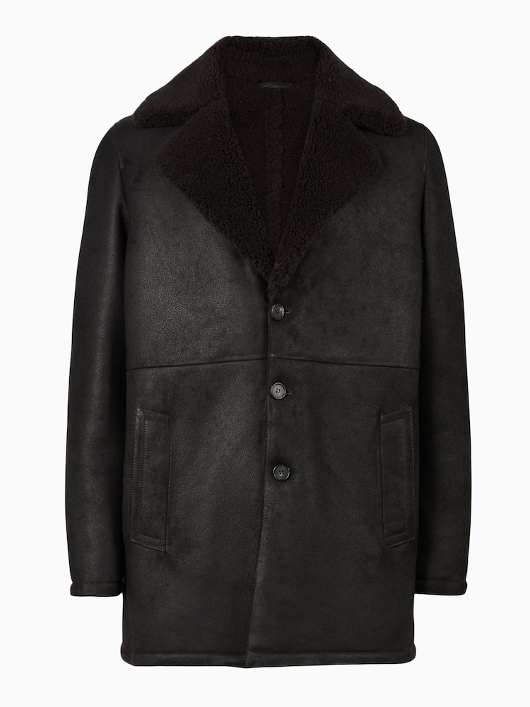 AllSaints Black 100% Cotton Kingsley Shearling Jacket - Image 7 of 7 AllSaints Black 100% Cotton Kingsley Shearling Jacket - Image 7 of 7