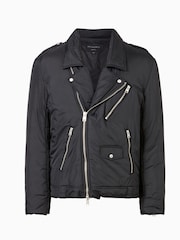 AllSaints Black Miller Biker Jacket - Image 10 of 12