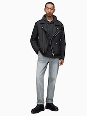 AllSaints Black Miller Biker Jacket - Image 11 of 12