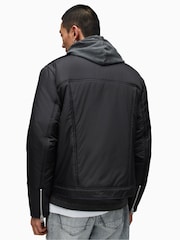 AllSaints Black Miller Biker Jacket - Image 9 of 12