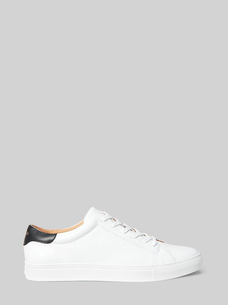 Polo Ralph Lauren Black Jermain Leather Trainers - Image 1 of 4