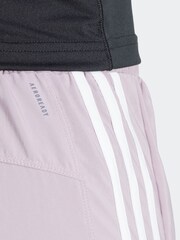 adidas Purple Pacer Training 3 Stripes Woven High Rise Shorts - Image 5 of 6