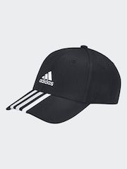Schwarz - adidas – Baseball-Cap aus 100 % Baumwolle mit 3 Streifen - Bild 1 von 4