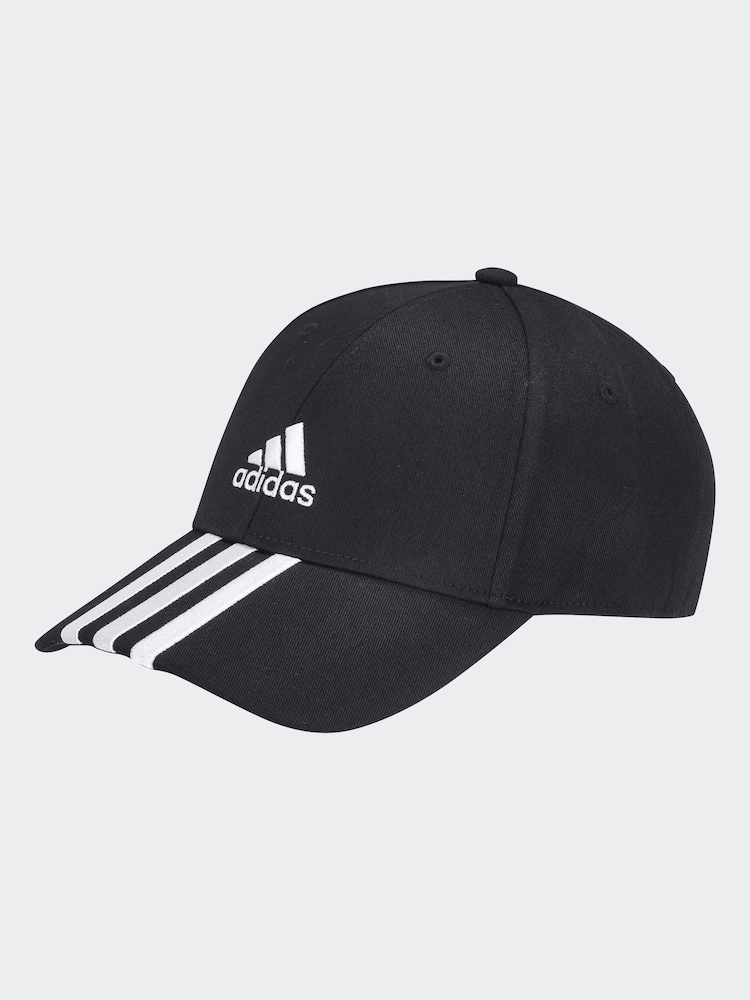 Schwarz - adidas – Baseball-Cap aus 100 % Baumwolle mit 3 Streifen - Bild 1 von 4