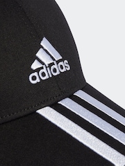 Schwarz - adidas – Baseball-Cap aus 100 % Baumwolle mit 3 Streifen - Bild 3 von 4