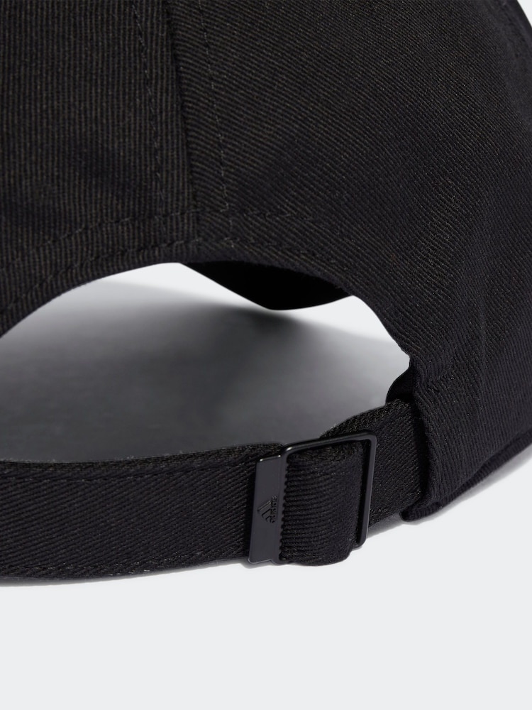 Schwarz - adidas – Baseball-Cap aus 100 % Baumwolle mit 3 Streifen - Bild 4 von 4