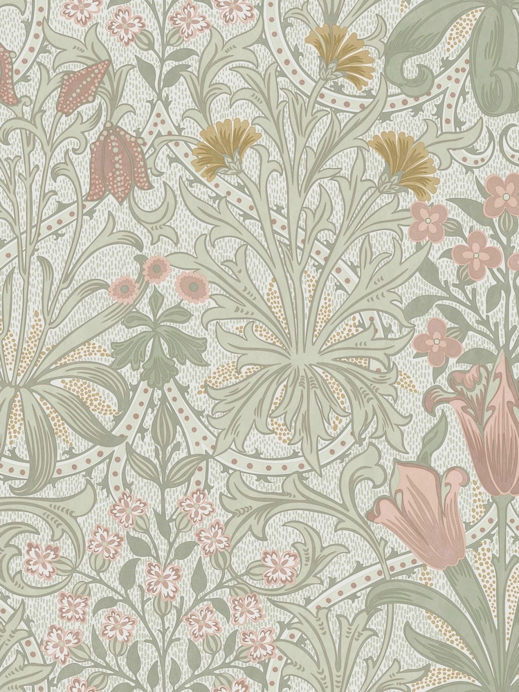 William Morris At Home Peony and Sage Woodland Weeds A4 Wallpaper Sample - Image 2 of 5 William Morris At Home Peony and Sage Woodland Weeds A4 Wallpaper Sample - Image 2 of 5