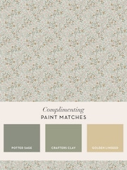 William Morris At Home Spring Peony and Sage A4 Wallpaper Sample Clover - Image 4 of 5