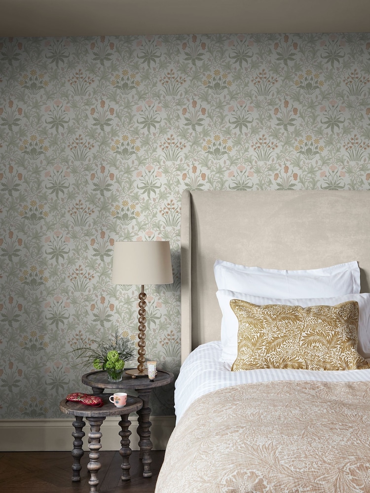 William Morris At Home Spring Peony and Sage A4 Wallpaper Sample Celandine - Image 5 of 5
