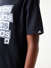 adidas Black Lin Repeat Kids T-Shirt - Image 3 of 5