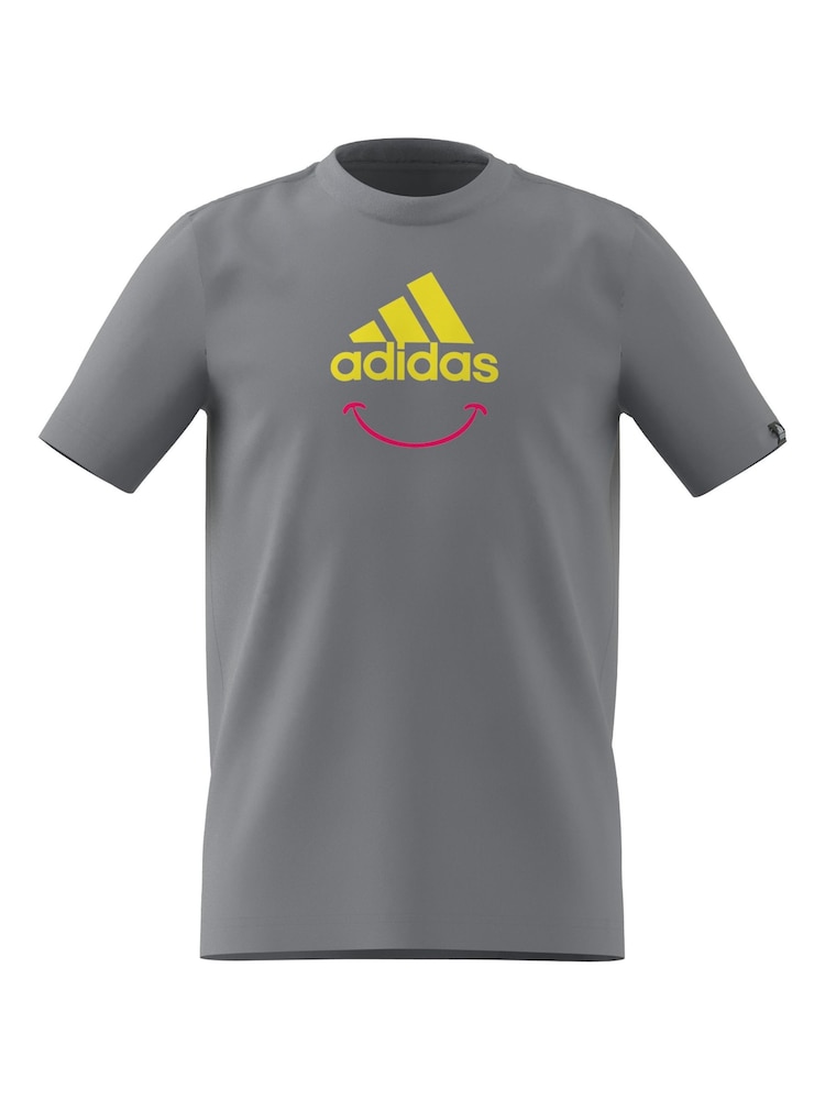 adidas Grey Badge Of Sports Smiley T-Shirt - Image 1 of 3