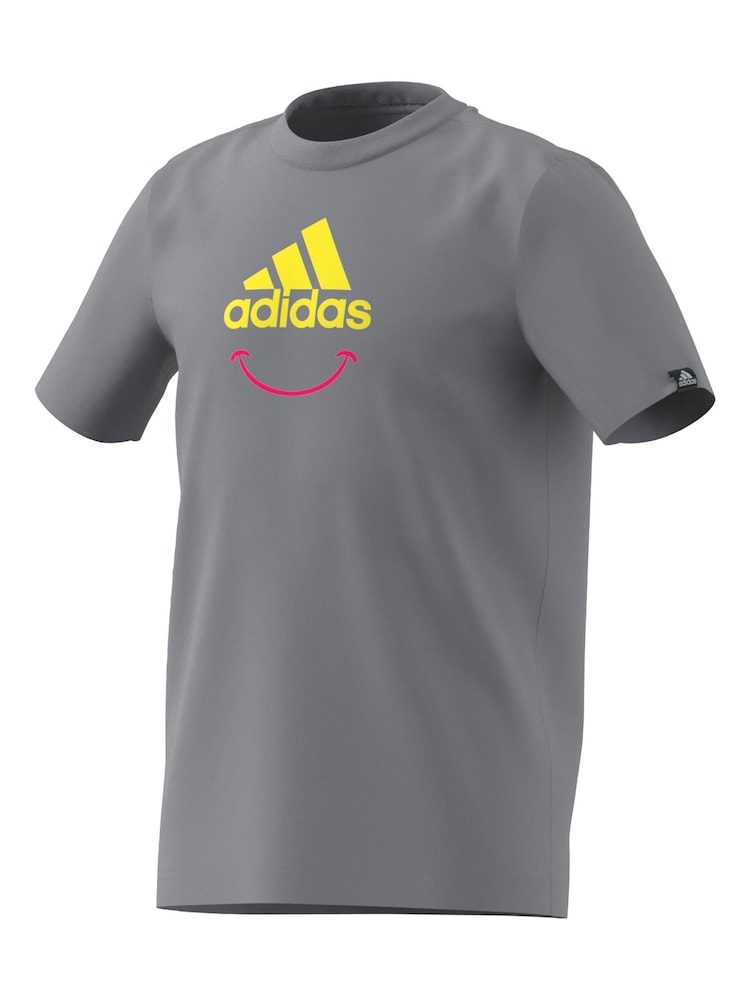 adidas Grey Badge Of Sports Smiley T-Shirt - Image 3 of 3