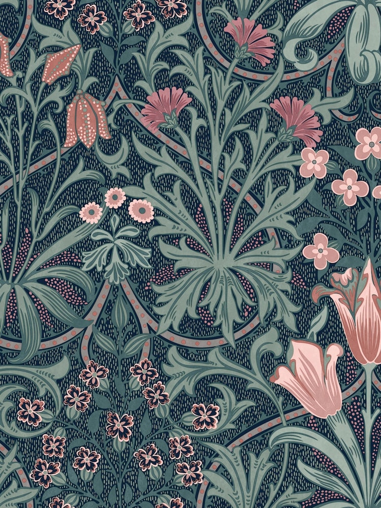 William Morris At Home Midnight Woodland Weeds A4 Wallpaper Sample - Image 2 of 5 William Morris At Home Midnight Woodland Weeds A4 Wallpaper Sample - Image 2 of 5