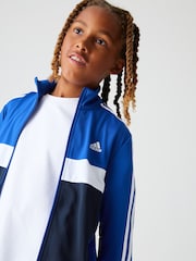 adidas Blue Sportswear Essentials 3-Stripes Tiberio Tracksuit - Image 4 of 7