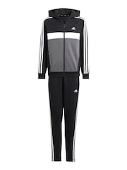 adidas Black Kids Sportswear Tiberio 3-Stripes Colourblock Fleece Tracksuit - Image 9 of 16