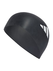 adidas Black 3-Stripes Swim Cap - Image 1 of 4