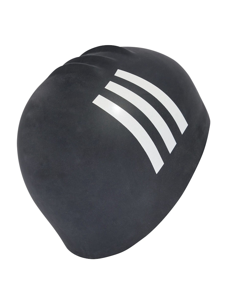 adidas Black 3-Stripes Swim Cap - Image 2 of 4