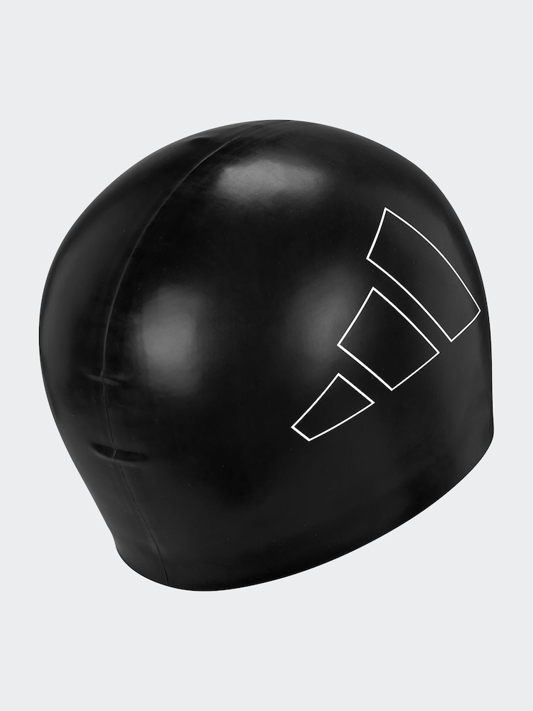 adidas Black Adult Logo Swim Cap - Image 1 of 4