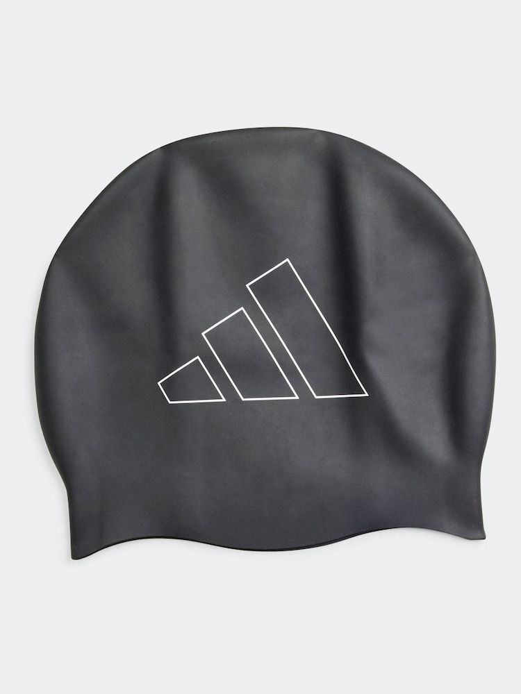 adidas Black Adult Logo Swim Cap - Image 2 of 4