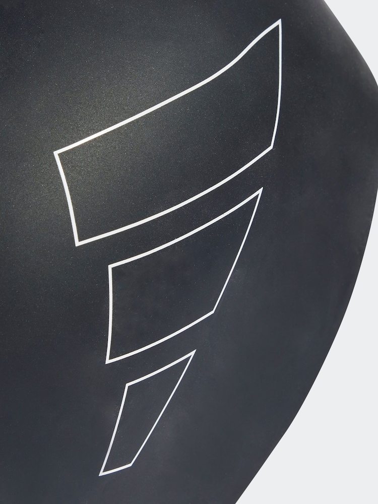 adidas Black Adult Logo Swim Cap - Image 4 of 4