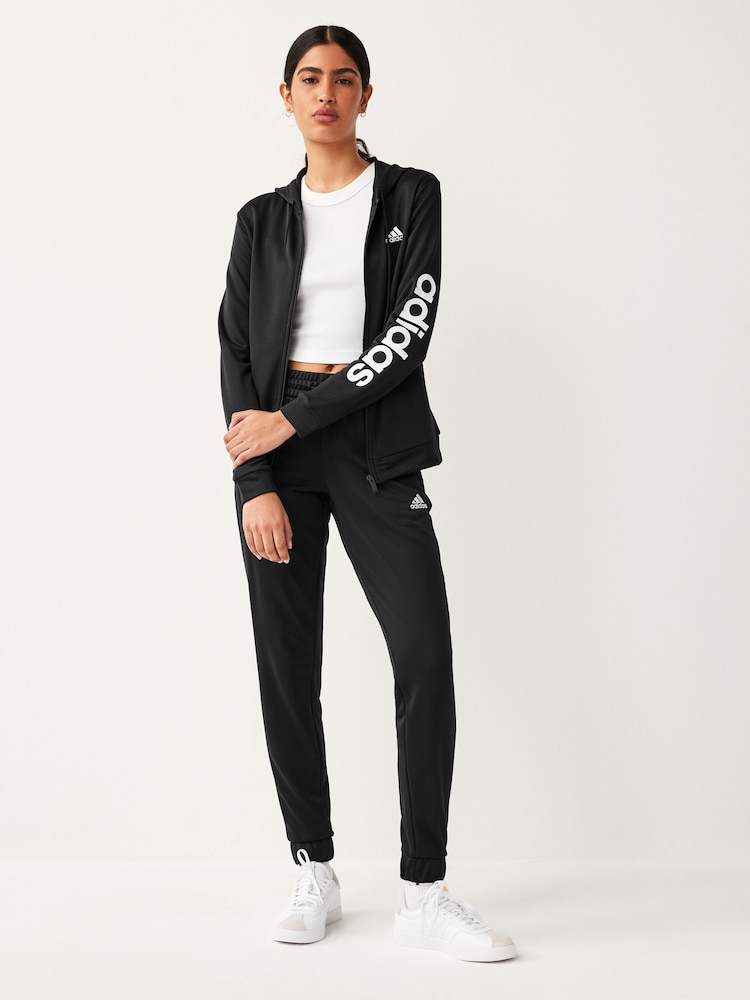 adidas Black Sportswear Linear Tracksuit - Image 1 of 1 adidas Black Sportswear Linear Tracksuit - Image 1 of 1