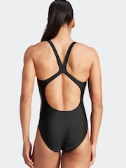 adidas Black Performance Swim 3-Stripes Colorblock Swimsuit - Image 2 of 7