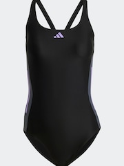 adidas Black Performance Swim 3-Stripes Colorblock Swimsuit - Image 7 of 7