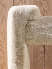 MADE.COM Taupe Natural Arctic Faux Fur Brixton Bench - Image 3 of 5
