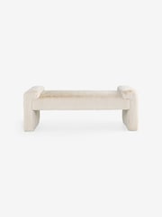 MADE.COM Taupe Natural Arctic Faux Fur Brixton Bench - Image 5 of 5