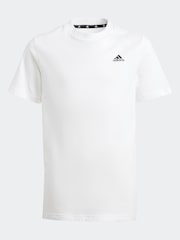 adidas White 100% Cotton Sportswear Essentials Small Logo Cotton T-Shirt - Image 3 of 7