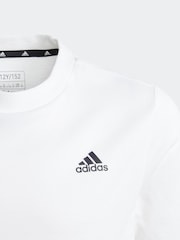 adidas White 100% Cotton Sportswear Essentials Small Logo Cotton T-Shirt - Image 5 of 7