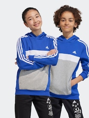 adidas Dark Blue Kids Sportswear Tiberio 3-Stripes Colourblock Fleece Hoodie - Image 1 of 7